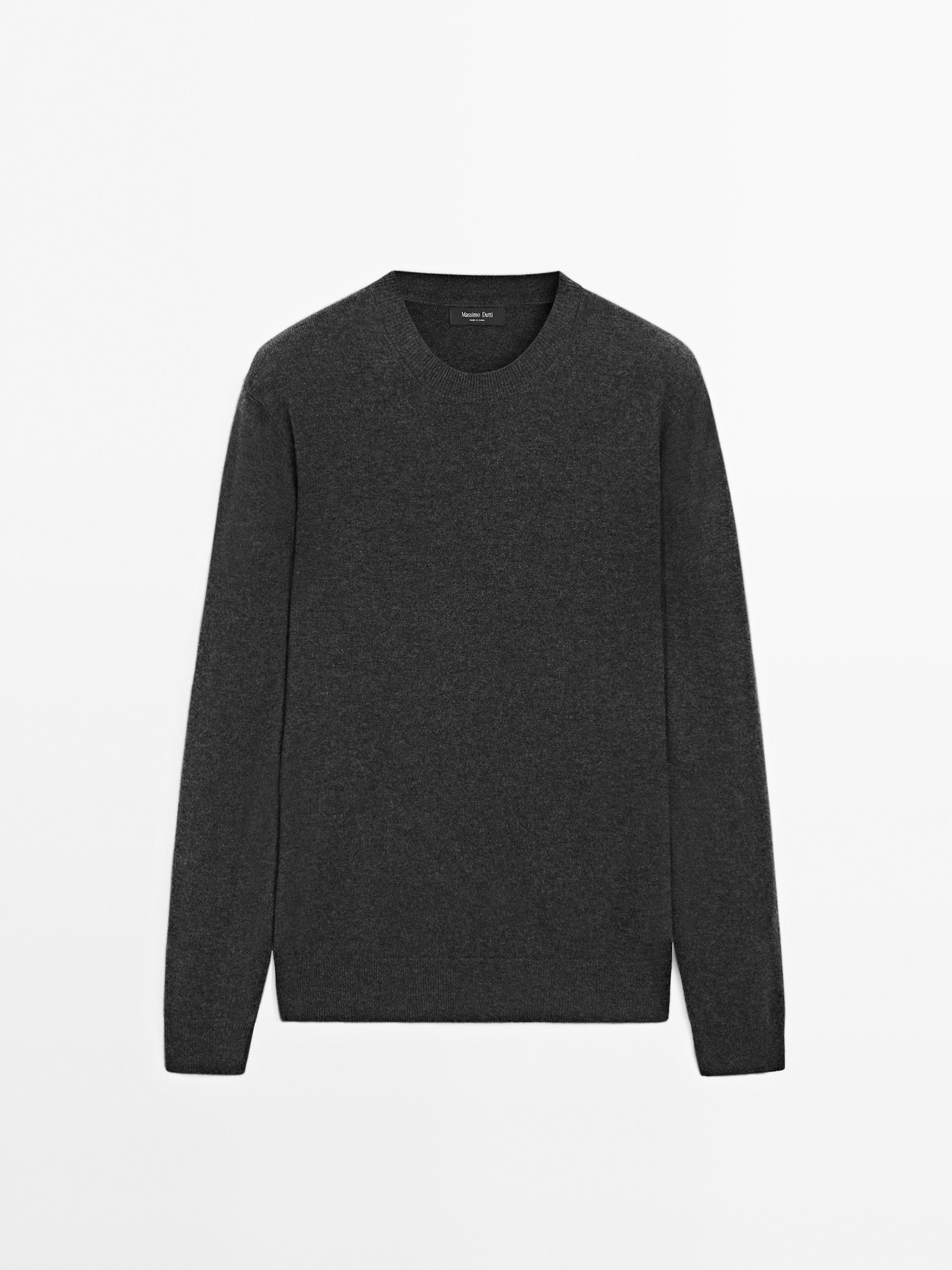 Wool blend crew neck sweater